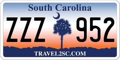 SC license plate ZZZ952