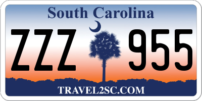 SC license plate ZZZ955