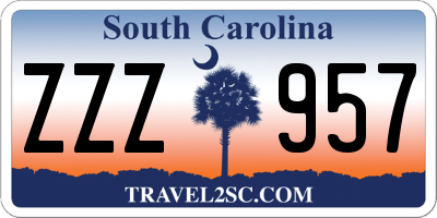 SC license plate ZZZ957