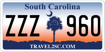 SC license plate ZZZ960