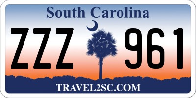 SC license plate ZZZ961