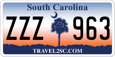 SC license plate ZZZ963