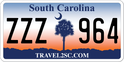 SC license plate ZZZ964