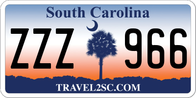 SC license plate ZZZ966