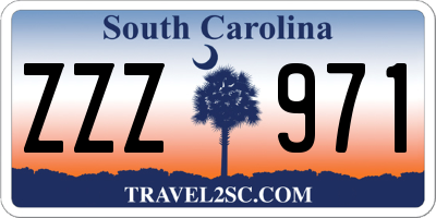 SC license plate ZZZ971