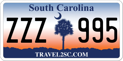 SC license plate ZZZ995