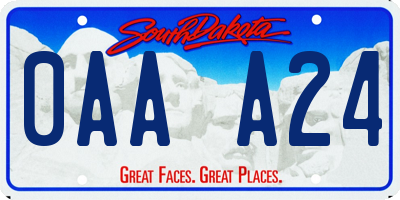 SD license plate 0AAA24