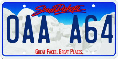 SD license plate 0AAA64