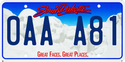 SD license plate 0AAA81