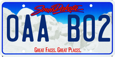 SD license plate 0AAB02