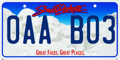 SD license plate 0AAB03