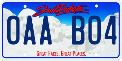 SD license plate 0AAB04