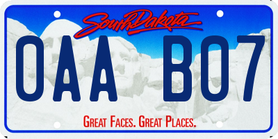 SD license plate 0AAB07