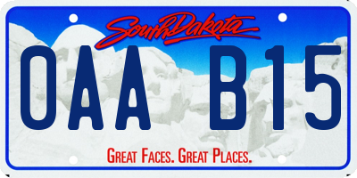 SD license plate 0AAB15