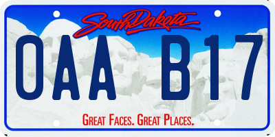 SD license plate 0AAB17