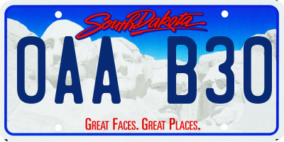 SD license plate 0AAB30