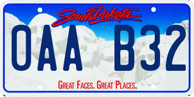 SD license plate 0AAB32