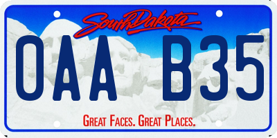 SD license plate 0AAB35