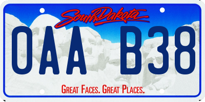 SD license plate 0AAB38