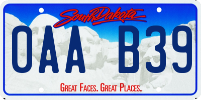 SD license plate 0AAB39