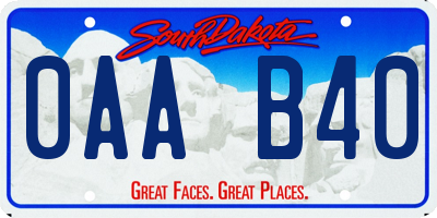 SD license plate 0AAB40