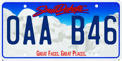 SD license plate 0AAB46