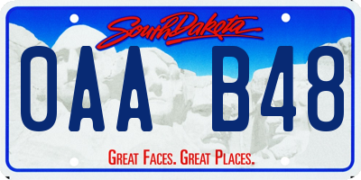 SD license plate 0AAB48