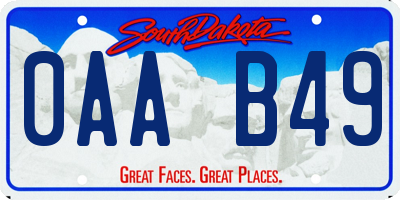 SD license plate 0AAB49