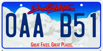 SD license plate 0AAB51