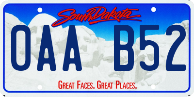 SD license plate 0AAB52