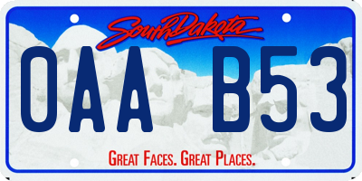 SD license plate 0AAB53