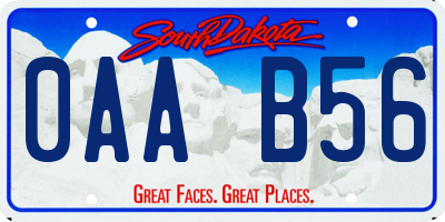 SD license plate 0AAB56