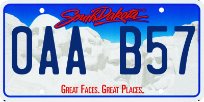 SD license plate 0AAB57