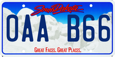 SD license plate 0AAB66