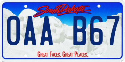 SD license plate 0AAB67