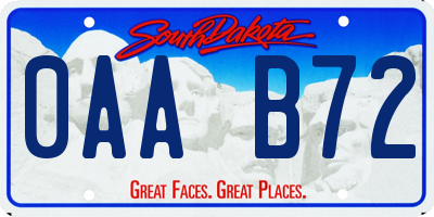 SD license plate 0AAB72