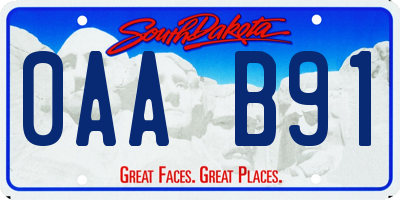 SD license plate 0AAB91