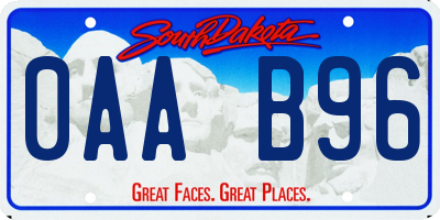 SD license plate 0AAB96