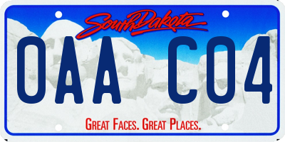 SD license plate 0AAC04