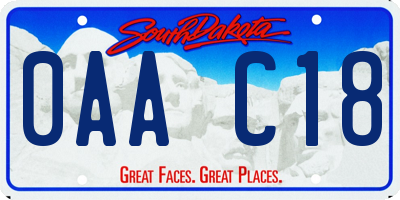 SD license plate 0AAC18