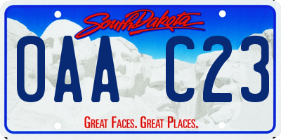 SD license plate 0AAC23