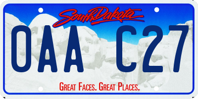 SD license plate 0AAC27