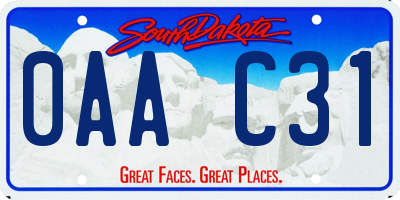 SD license plate 0AAC31