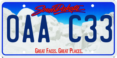 SD license plate 0AAC33