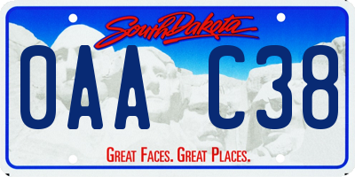 SD license plate 0AAC38