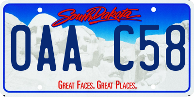 SD license plate 0AAC58