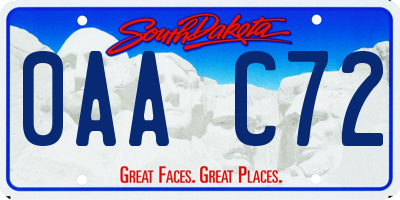 SD license plate 0AAC72