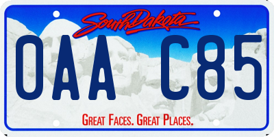 SD license plate 0AAC85