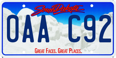 SD license plate 0AAC92