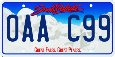 SD license plate 0AAC99